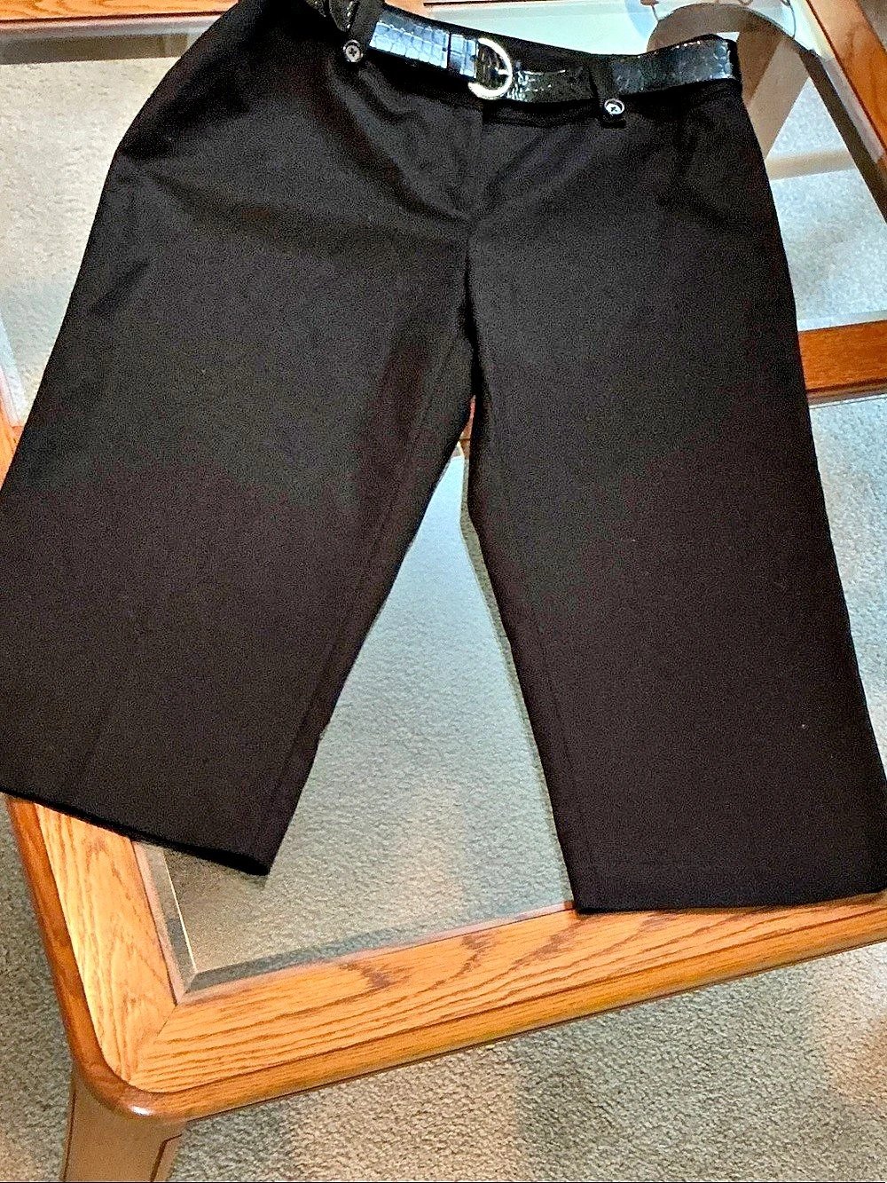 APT. 9 Women's Wide leg Capri Black Size 12 NWT